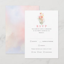 Weiche Pastel-Wildblumen, die RSVP-Karten hochzack