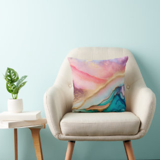 Weiche Pastell-Achat-Geoden-Attrappe mit Goldfolie Kissen