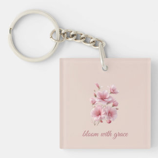 Weiche Pastell-Blumen-Inspirationszitat Schlüsselanhänger