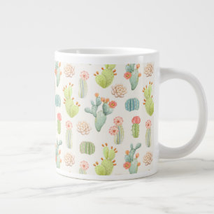 Weiche Pastell-Kakteen und Sukkuläres Muster Jumbo-Tasse