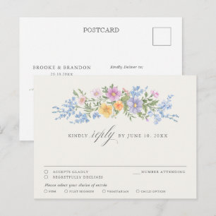 Weiche Pastell-Ornamentale Frühlingsgarten-Blumen Postkarte