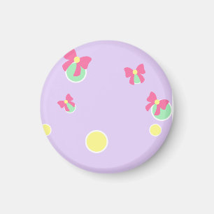 weiche Pastell-Polka-Punkte und Schleifen Magnet