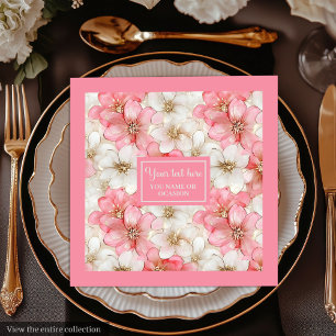 Weiche Pastell-Rosa-Goldene Servietten mit individ
