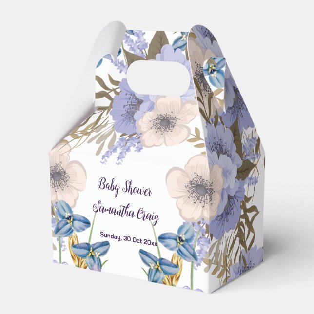 Weiche Pastellblüten Lila Blüten Blütendusche Geschenkschachtel (Vorderseite)