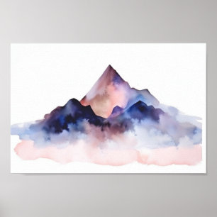 Weiche Pastelle Abstrakt Wasserfarbenen Kunst, Dic Poster