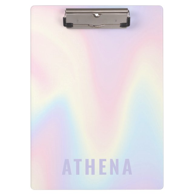 Weiche pastellfarbene Regenbogenbezeichnung modern Klemmbrett (Vorderseite)