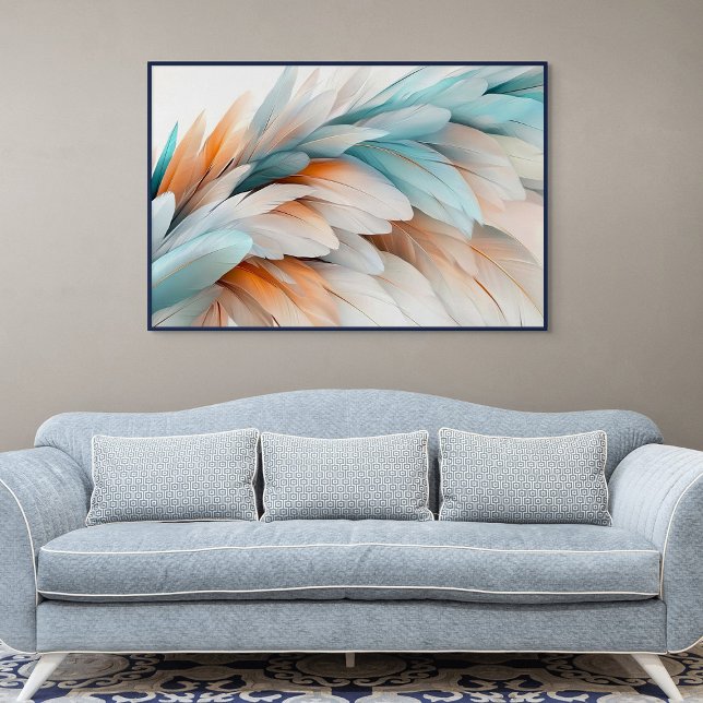 Weiche Pastellfedern Poster (Abstract Feather Flow – Soft Elegance)