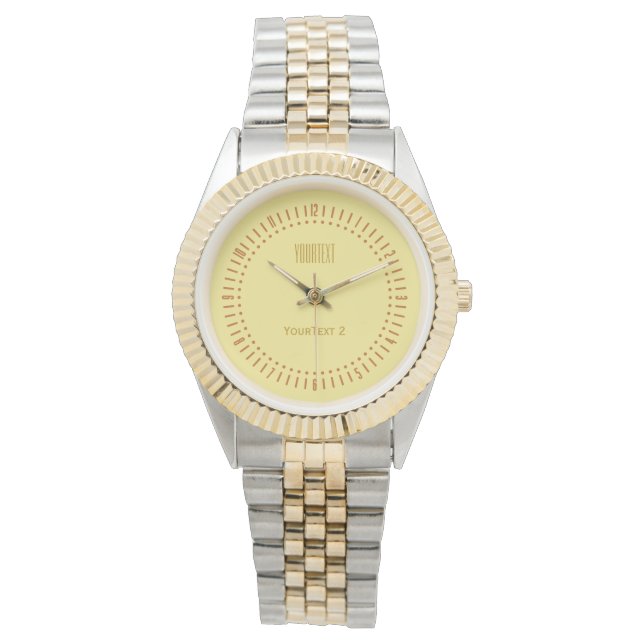 Weiche pastellgelbe Dekoration für eine persönlich Armbanduhr (Vorderseite)