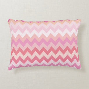 Weiche pastellrosa gestreifte farbige Zickzackmust Dekokissen
