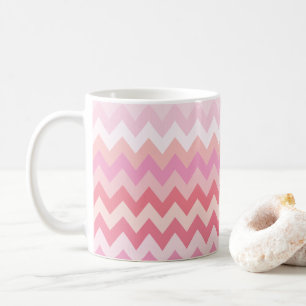 Weiche pastellrosa gestreifte farbige Zickzackmust Kaffeetasse
