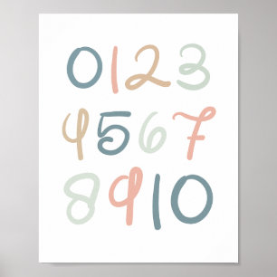Weiche Pastelnummern - Kinderzimmer Mauer Poster