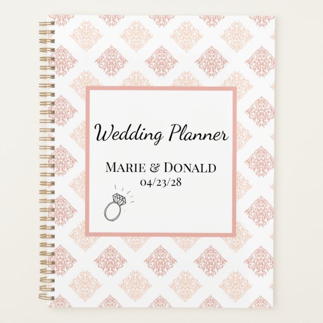 Weiche Peachy Blush Damask Planer (Vorderseite)