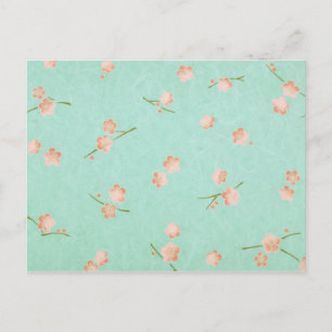 Weiche Petals Peach & Aqua Postkarte