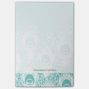 Weiche Pfauenfedern Post-it Klebezettel