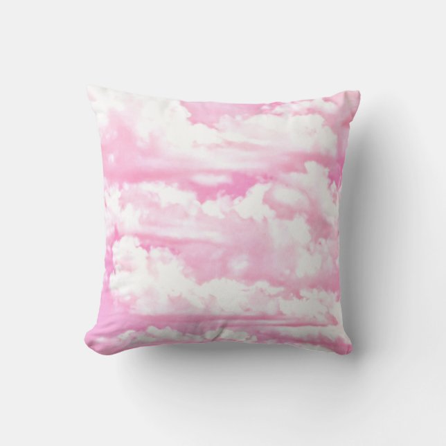 Weiche pinkfarbene rosa Girly Wolken Kissen (Vorderseite)