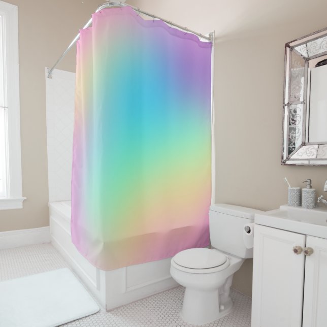 Weiche Prismatische Regenbogenglühung Duschvorhang (Beispiel)