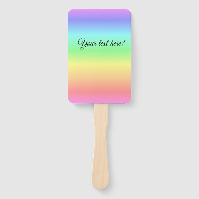 Weiche Regenbogenfarben auf einem Set von Handvent Fächer (Vorderseite)