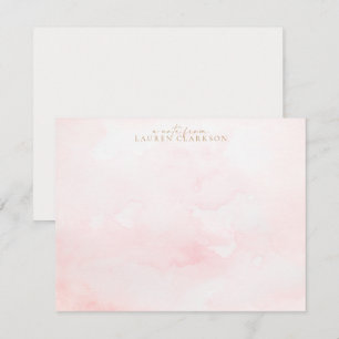 Weiche rosa Aquarell-Wash-Notizkarte Einladung