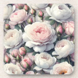 Weiche rosa Blumen-Hartplastik-Untersetzer mit Kor Getränkeuntersetzer