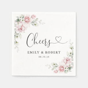 Weiche rosa Blumen-Hochzeitsservietten Serviette