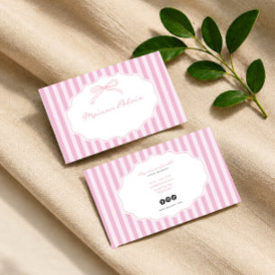 Weiche rosa klassische gestreifte Visitenkarte