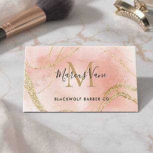Weiche rosa Marmor Visitenkarte für Make-up-Artist