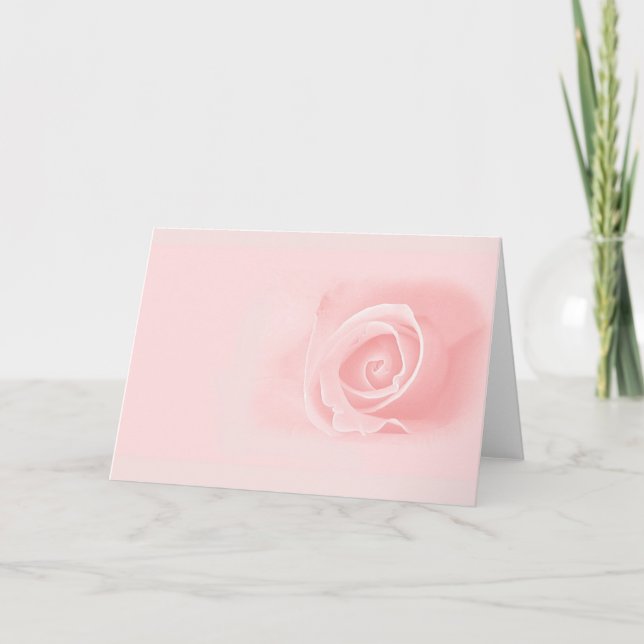 Weiche rosa Rose Karte (Vorderseite)