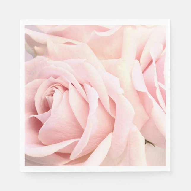 Weiche rosa Rosen Serviette (Vorderseite)