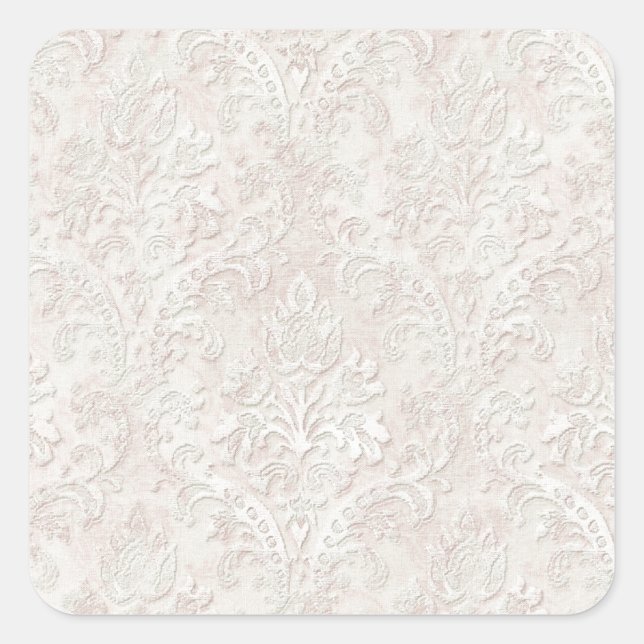 weiche rosa Spitze Quadratischer Aufkleber (Vorderseite)