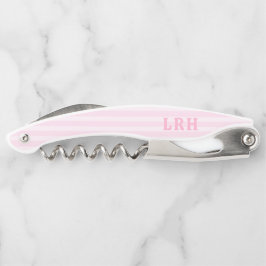 Weiche rosa Strandstreifen Kleine Anfangsbuchstabe Kellnermesser
