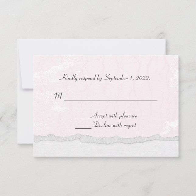 weiche, rosa Textur mit abgerissenem Rand-UAWG RSVP Karte (Vorderseite)