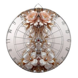 Weiche rosa und weiße Blumen Dartboard Dartscheibe