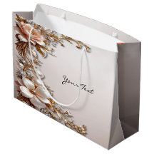 Weiche rosa und weiße Blumen-Geschenktasche