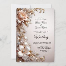 Weiche rosa und weiße Blumen Hochzeitseinladung Einladung