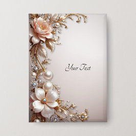Weiche rosa und weiße Blumen Knopf Button