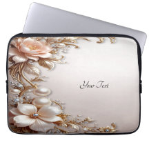 Weiche rosa und weiße Blumen Laptop-Hülle