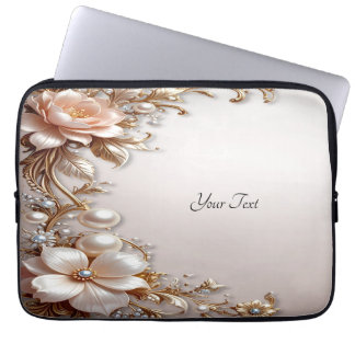 Weiche rosa und weiße Blumen Laptop-Hülle Laptopschutzhülle