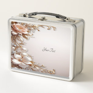 Weiche rosa und weiße Blumen Lunchbox