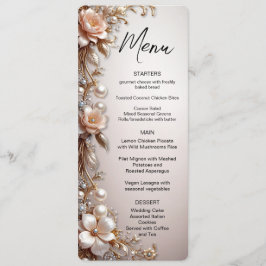 Weiche rosa und weiße Blumen Menü Menükarte