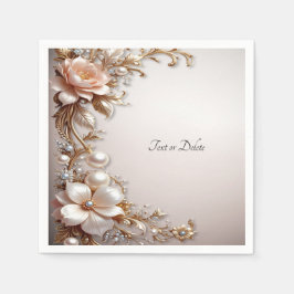 Weiche rosa und weiße Blumen Serviette