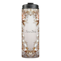 Weiche rosa und weiße Blumen Thermotumbler
