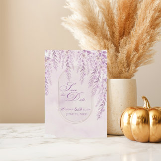 Weiche Rosé-Lavendel-Blumen-Hochzeit mit QR-Code Save The Date