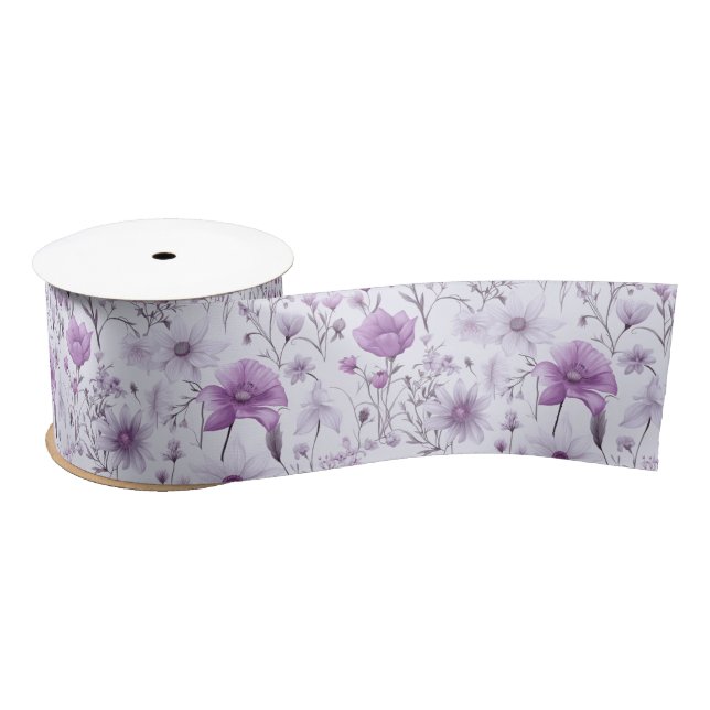 Weiche Rose lavenfarbene Blume Satinband (Spule)