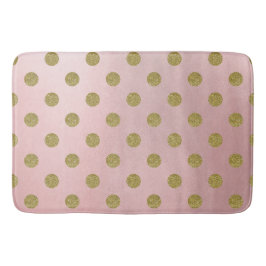 Weiche Rose Pink Gold Glitzer Glam Polka Dots Nied Badematte