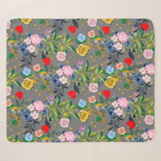 Weiche Rose schwarz Feld | ROSE Sherpadecke