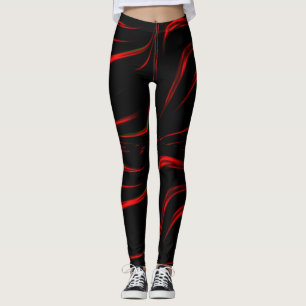 Weiche rote Markierungen auf schwarzem Hintergrund Leggings