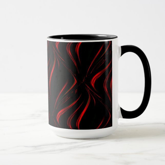 Weiche rote Markierungen auf schwarzem Hintergrund Tasse (Rechts)