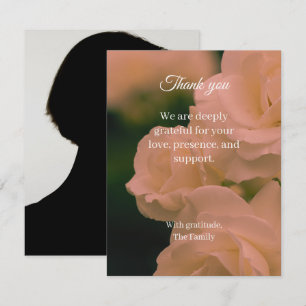 Weiche rote Rosen-Trauer-Dankeskarten mit Foto Einladung