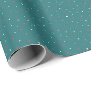 Weiche rote und grüne handgezeichnete Polka-Punkte Geschenkpapier