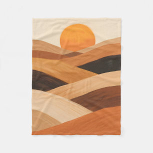 Weiche Sandwellen bei Sonnenuntergang Fleecedecke